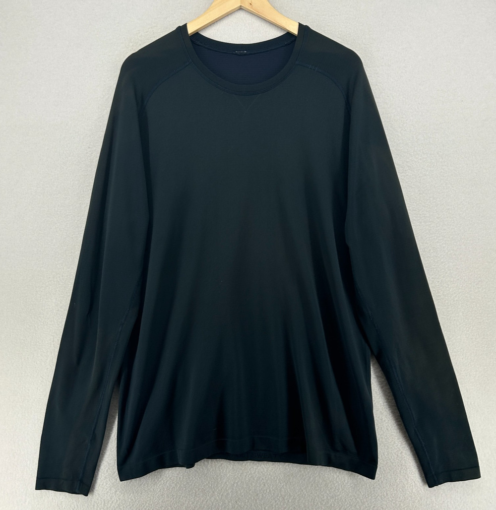 LULULEMON Shirt Mens L Metal Vent Tech Long Sleeve Performance Athletic Black